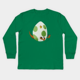 Hatching Raptor Egg Kids Long Sleeve T-Shirt